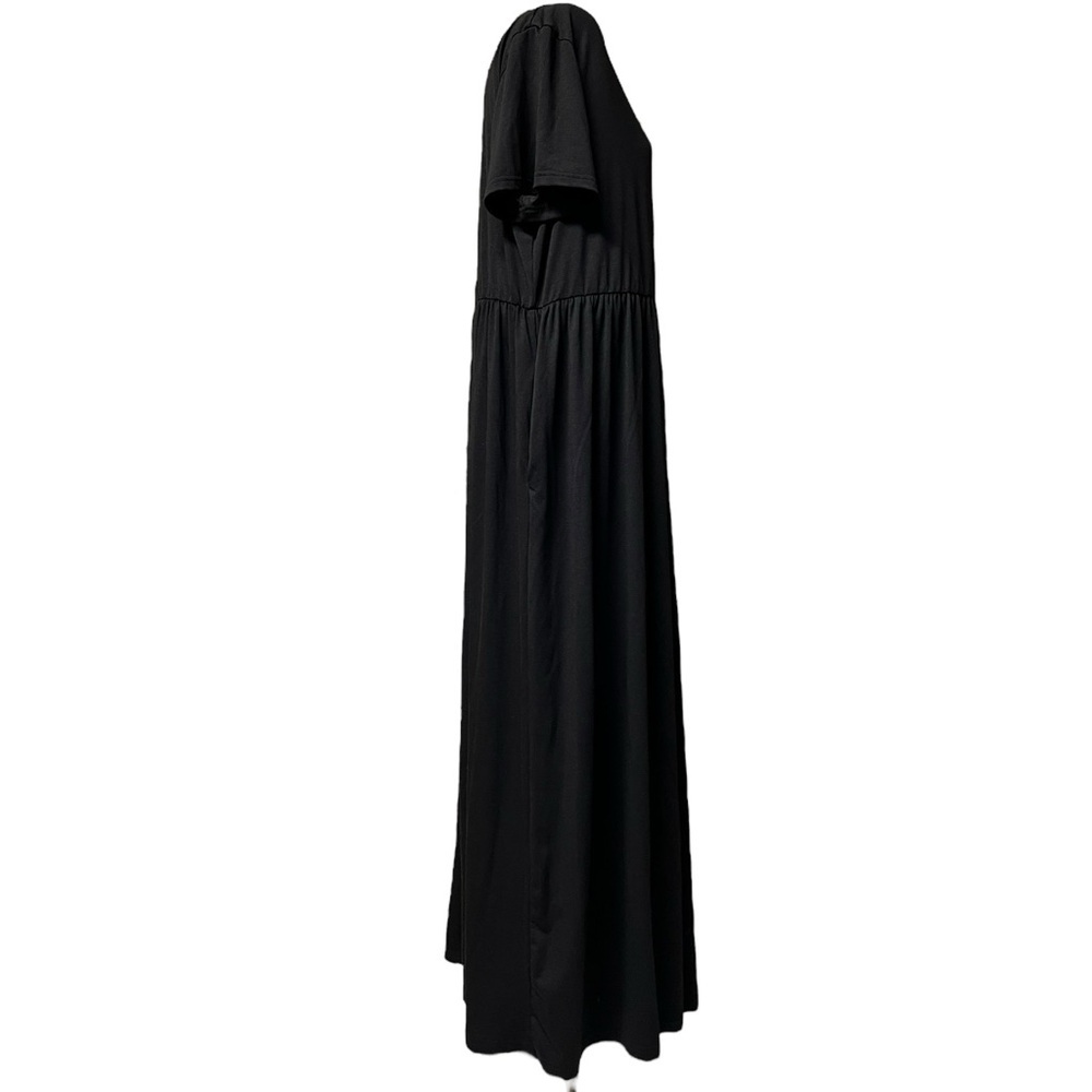 NWT Nemidor 22 Black Short Sleeve Maxi Dress w/ Pockets Casual Modest - Picture 4 of 8
